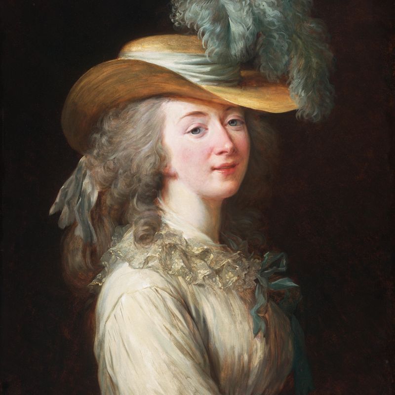 Détail du portrait de Mme du Barry par Élisabeth Vigée Le Brun (1781)