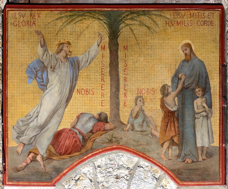 Scènes de la vie du Christ :  le Christ ressuscitant et le Christ bénissant les enfants