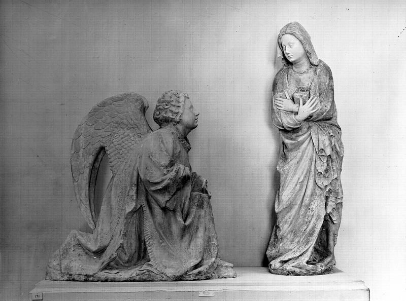 Groupe sculpté : Annonciation, église Notre-Dame (Ecouis), XIVe s