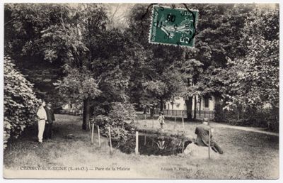 4FI1199 : Parc de la Mairie de Croissy sur Seine. Carte postale, 1908