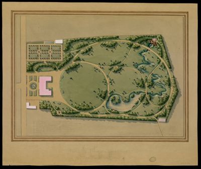 156J 10, Parc de Nogent (Seine-et-Marne). Plan du parc réalisé attribué à Édouard André.