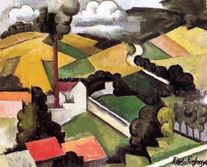 La cheminée d'usine (Paysage de Meulan), 1912, Roger de La Fresnaye, cp. DR