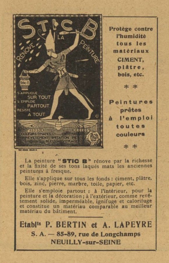 Publicité pour le Stic B, 1930