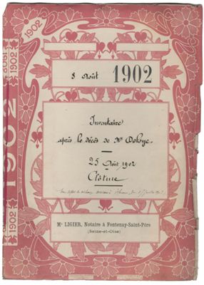 Inventaire après décès  de M. Deloye. août 1902.