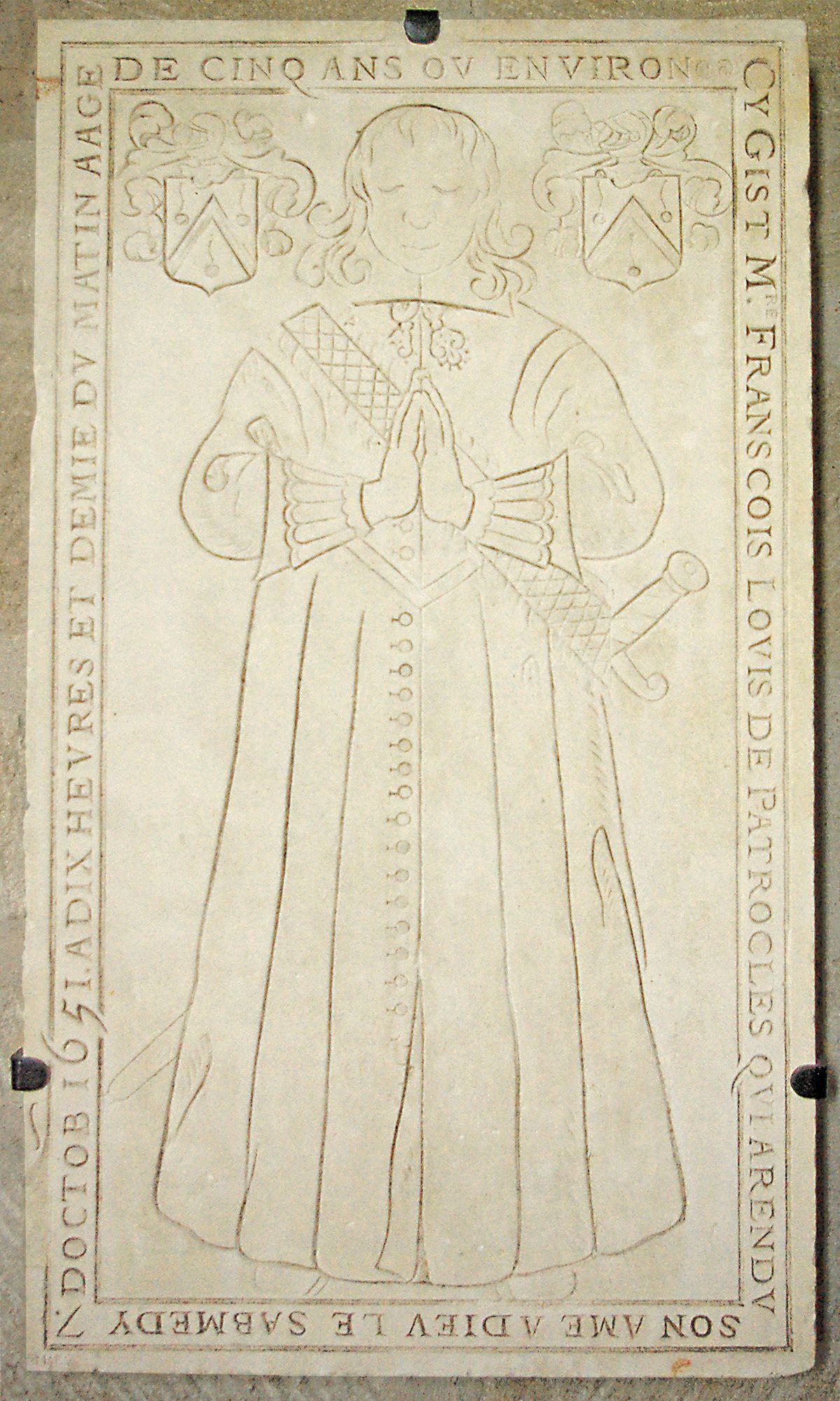 Dalle funéraire de François de Patrocles